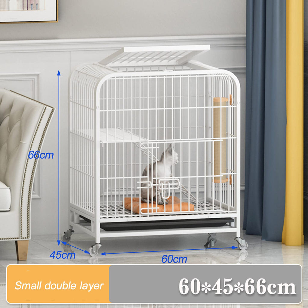 3-Tier Metal Wire Cat Cage with Hammock and Casters D151139