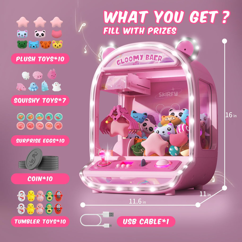 Large Claw Machine Arcade Toy with LED Light and Adjustable Sound S526959