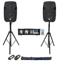 10" DJ PA Speaker Pair with Powered Mixer W207
