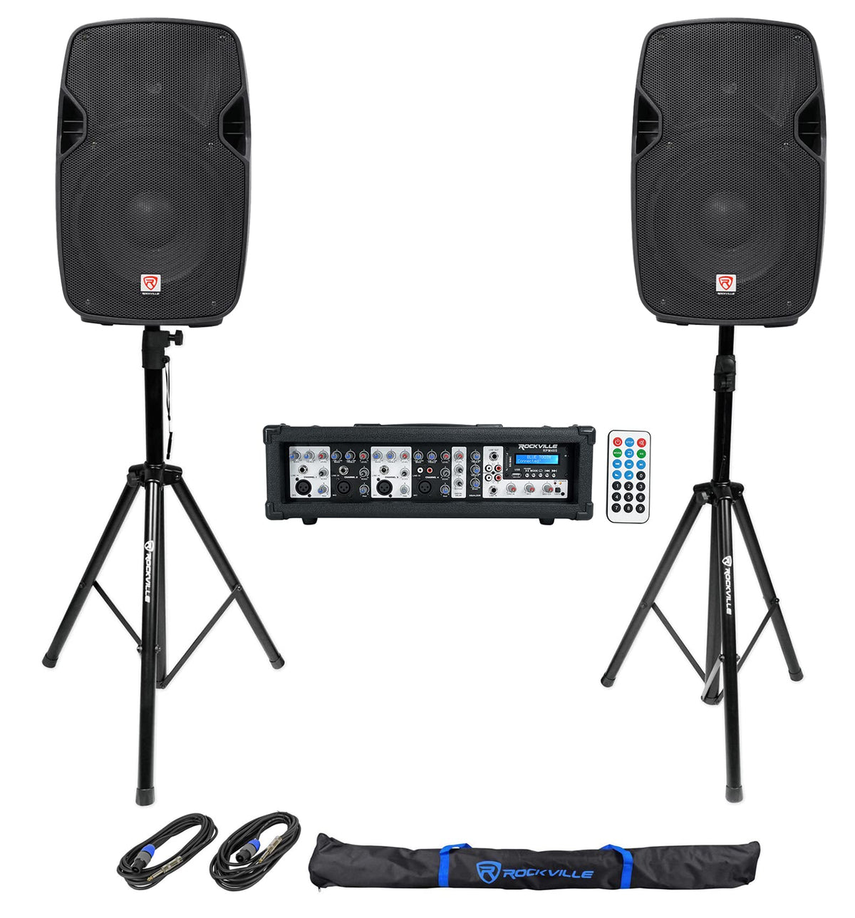 10" DJ PA Speaker Pair with Powered Mixer W207