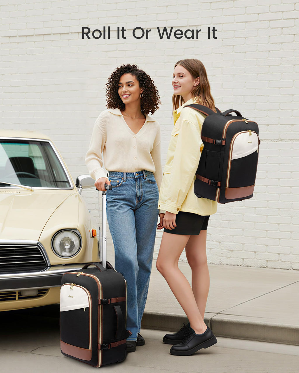Rolling Backpack with Wheels, 17 Inch 57L Water Resistant I668