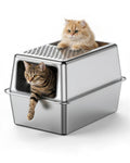 Stainless Steel Enclosed Cat Litter Box with Lid I851718