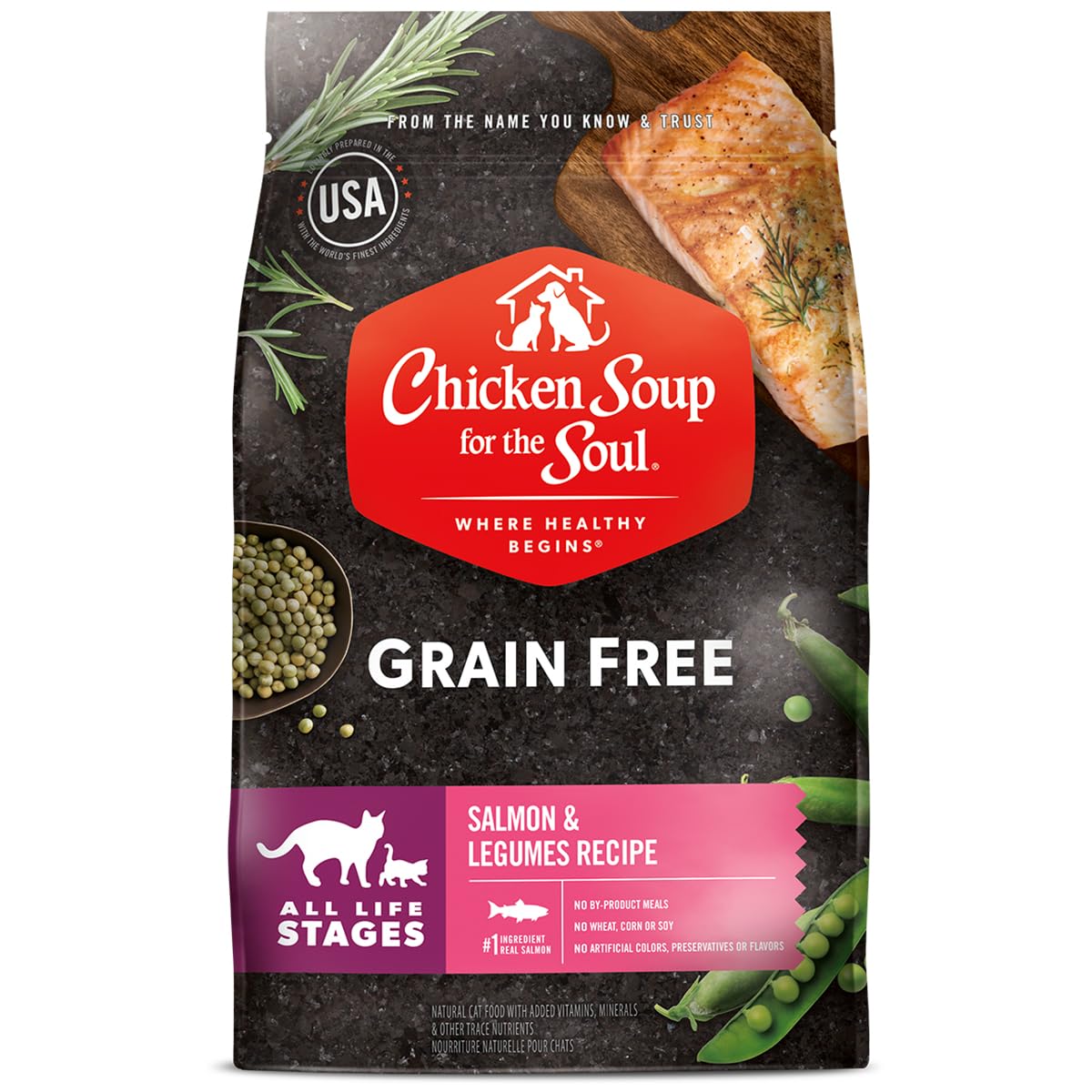 All Natural Grain-Free Dry Cat Food Salmon & Legumes 4lb R58682