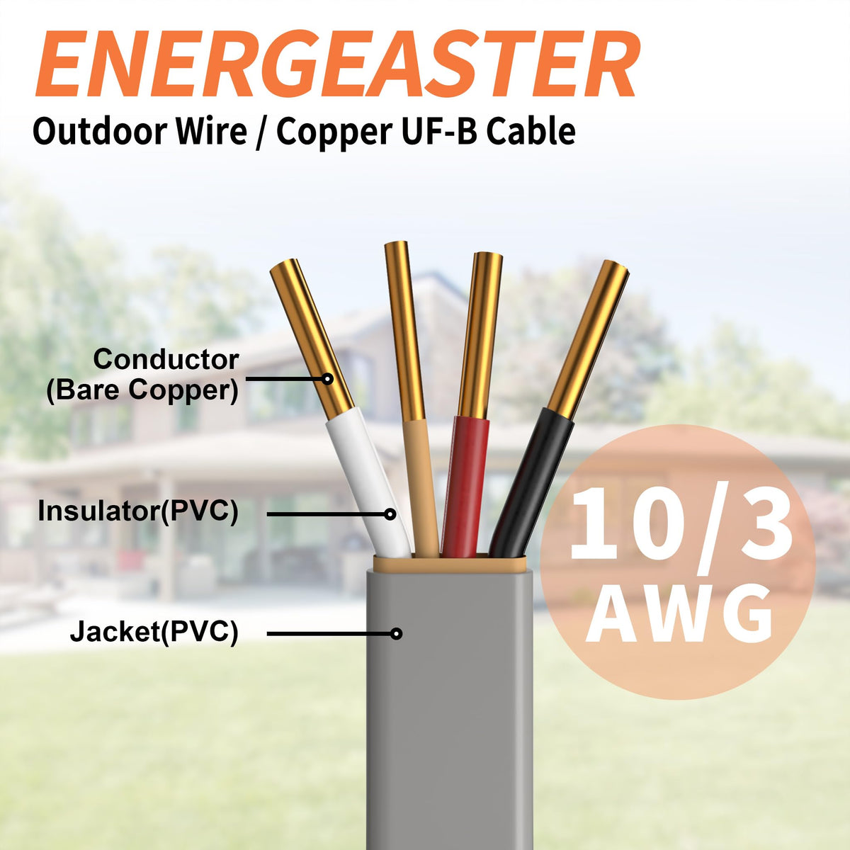 10/3 UF-B 100FT Underground Feeder Cable G892