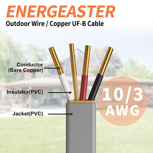 10/3 UF-B 100FT Underground Feeder Cable G892