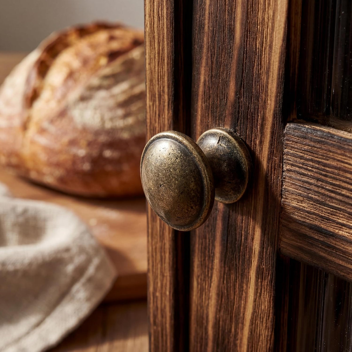 Wooden Bread Box with Glass Doors Y166452