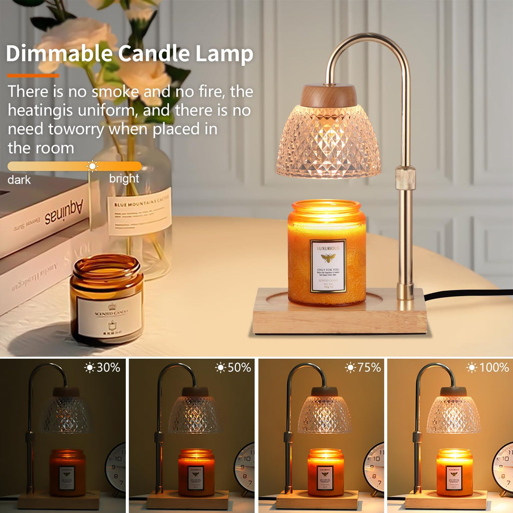 Dimmable Candle Warmer Lamp with Timer Adjustable Height F5208