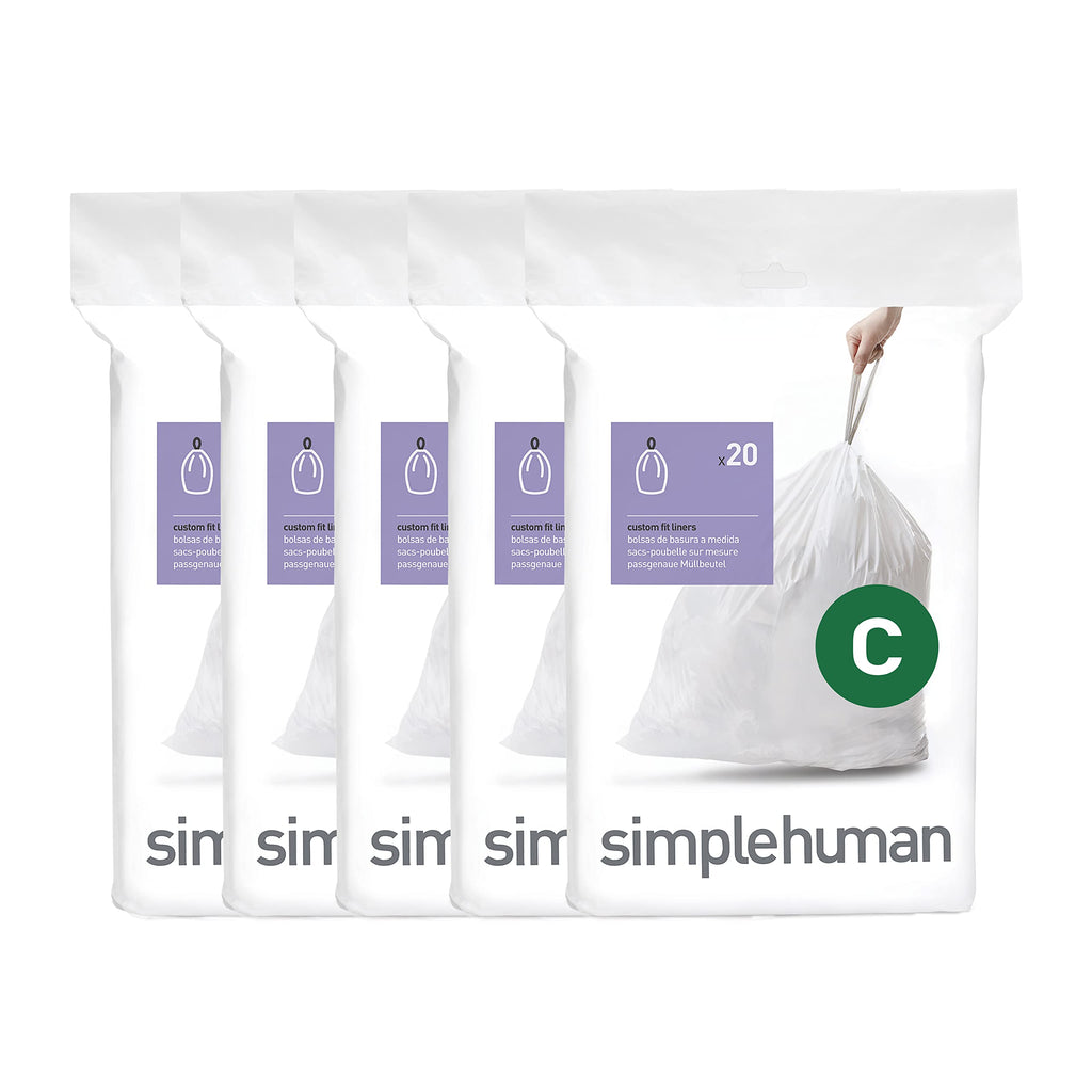 100 Count Drawstring Kitchen Trash Bags, 10-12 Liter, White F138