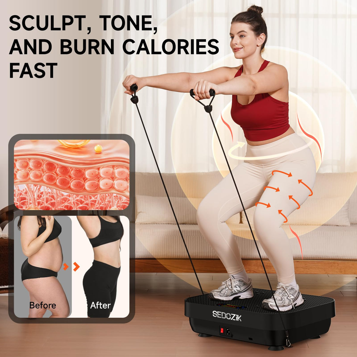Black Vibration Plate with Bands K56290