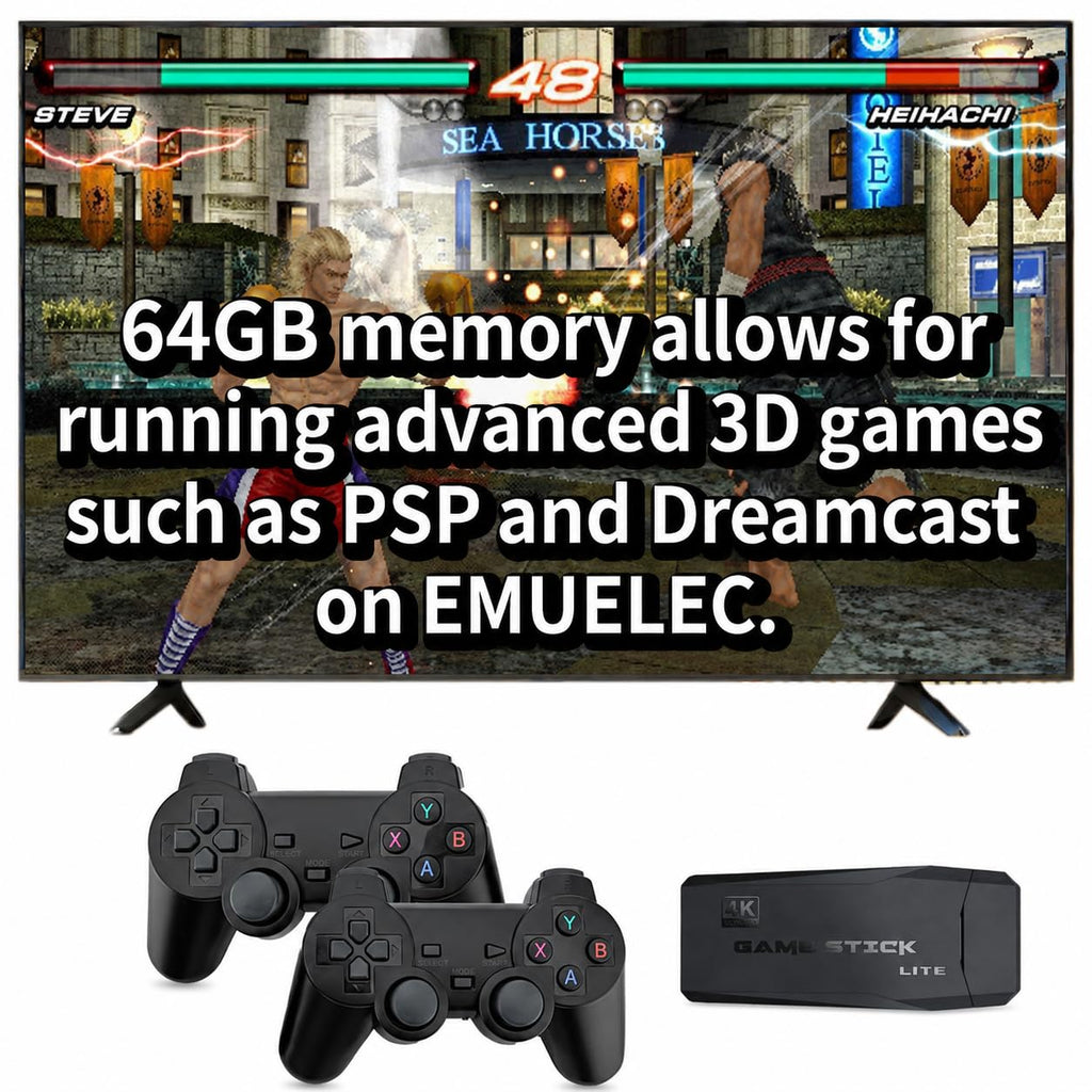64GB Retro Gaming Console with 2.4GHz Wireless Controllers G3478