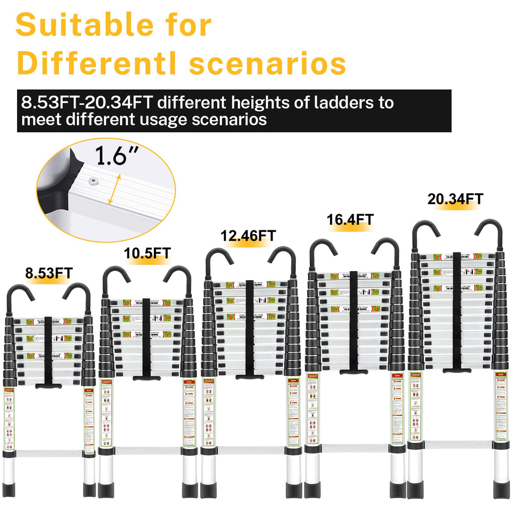 12.5 FT Aluminum Telescoping Ladder T70658