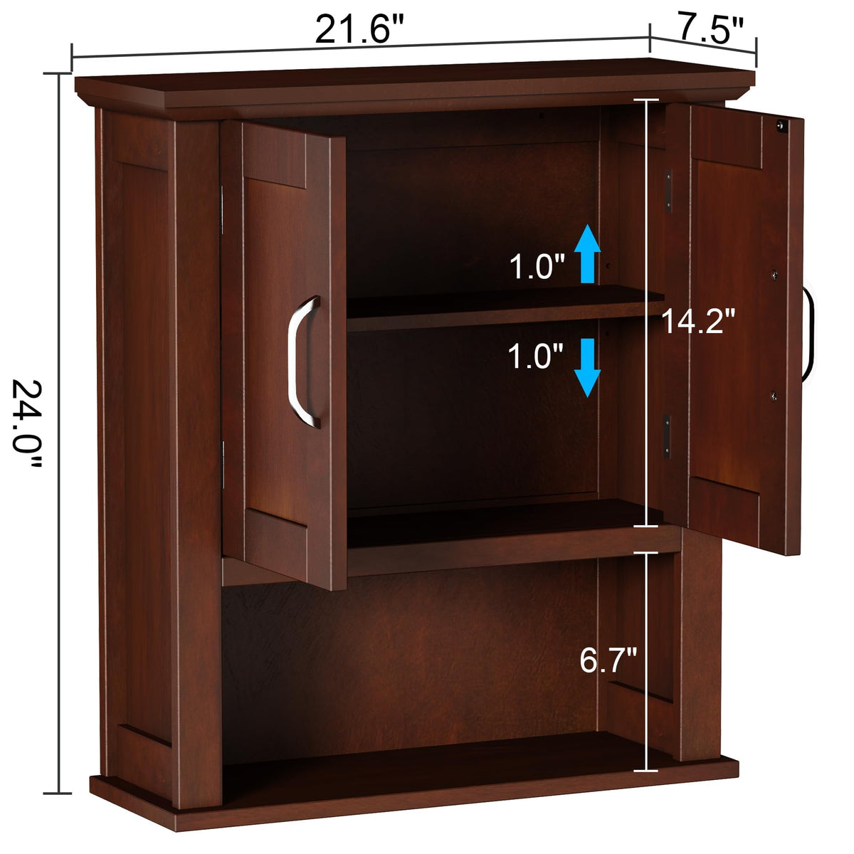 Wood Bathroom Wall Cabinet with Door Z45202