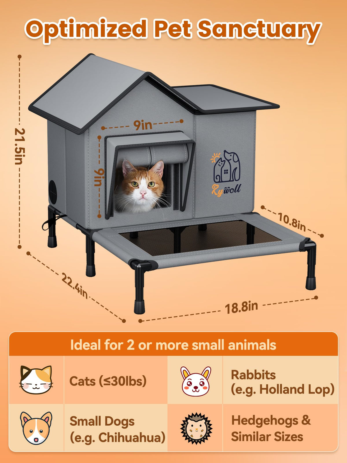 Heated Weatherproof Insulated Outdoor Cat House G1850