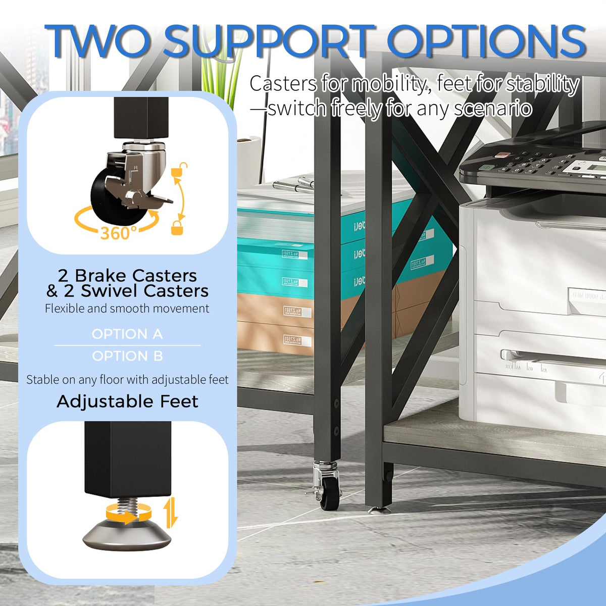 24"x23.6" Printer Stand with Power Outlet O53430