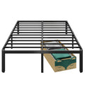 14 Inch Queen Size Black Metal Platform Bed Frame V491252