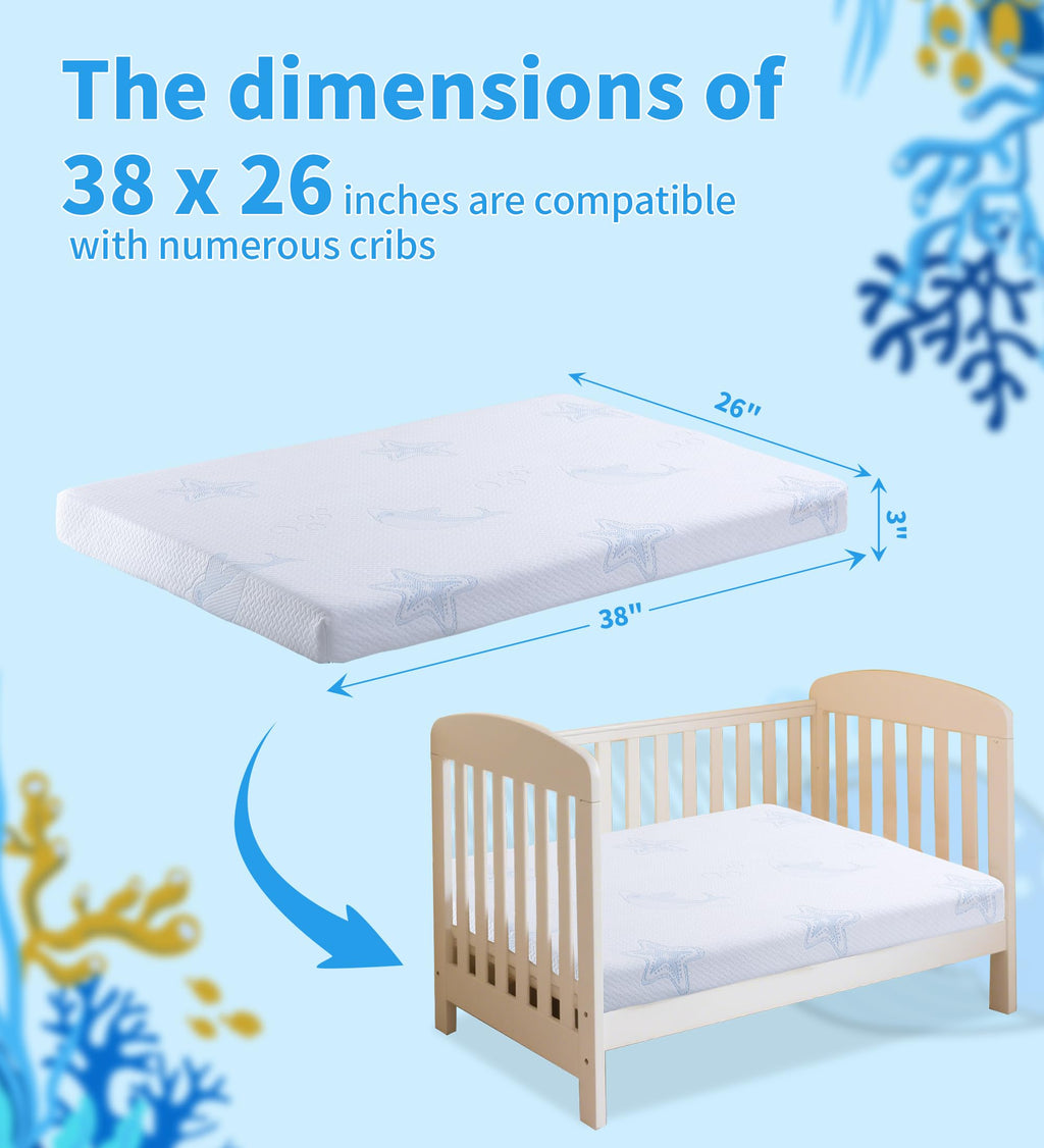 Dual-Sided Memory Foam Pack and Play Mattress with Removable Washable Cover X479