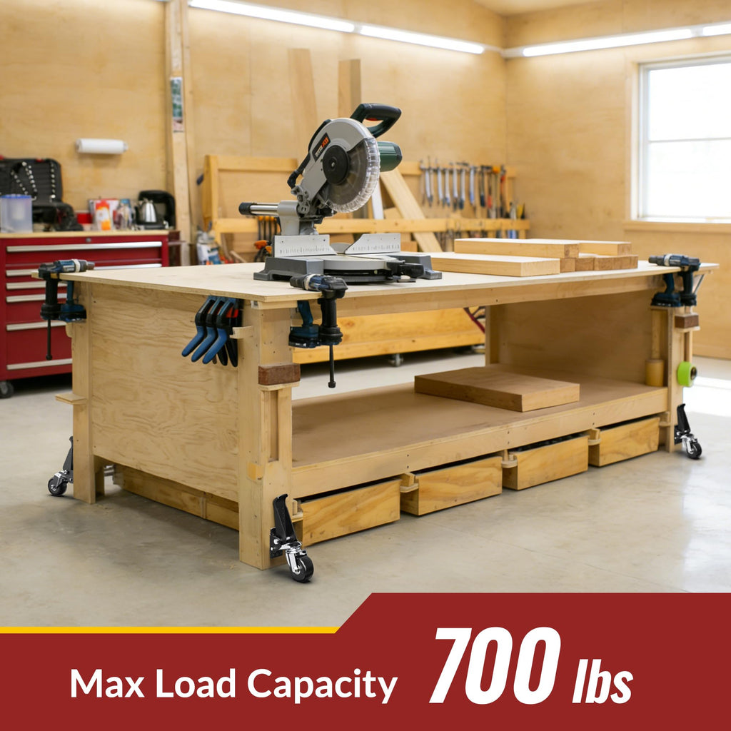 Heavy Duty Retractable Casters 700 lbs 4 Casters M163