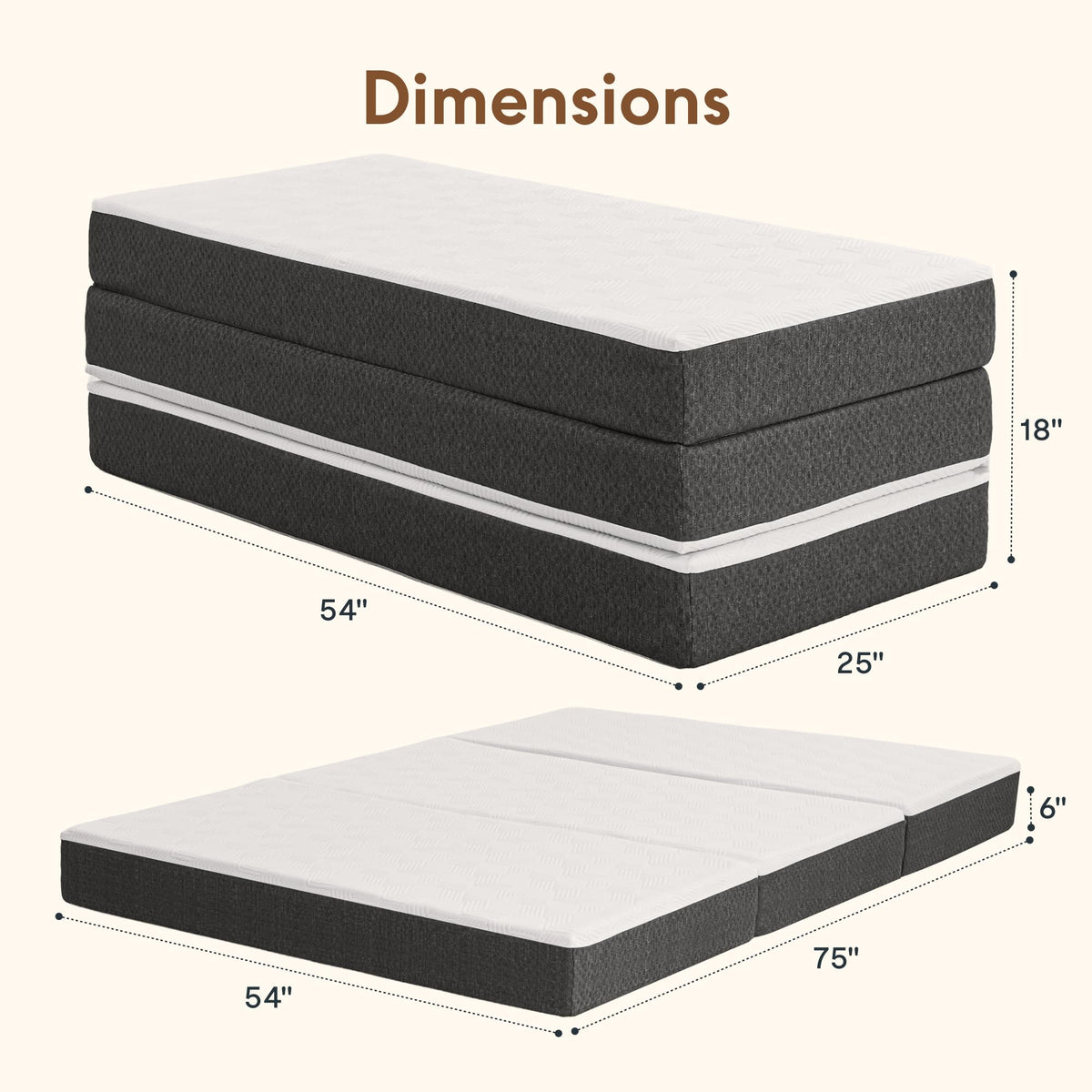 6" Full Tri-Fold Mattress I4381