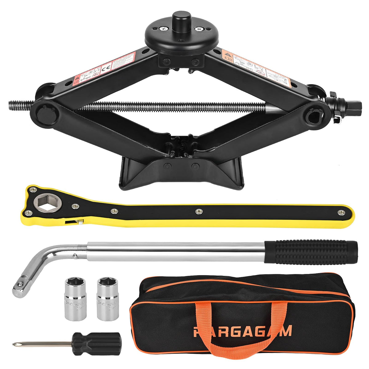 2.5 Ton Scissor Jack with Jack Pads & Tire Repair Kit F622