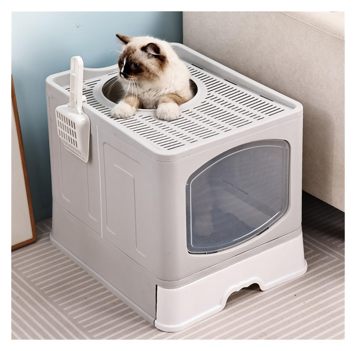 Foldable Cat Litter Box with Lid B37937