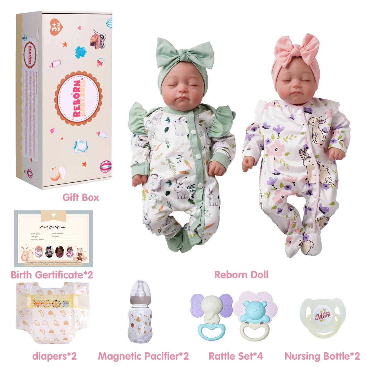 Lifelike Reborn Baby Dolls Twins 20 inch C20737
