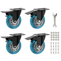 3 Inch Plate Casters Set of 4 Double Brake Heavy Duty Y72714