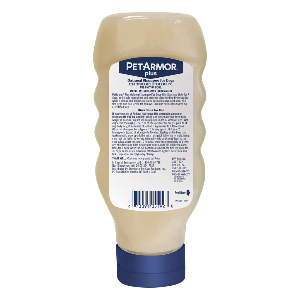 Oatmeal Flea & Tick Shampoo Dogs 18oz I331