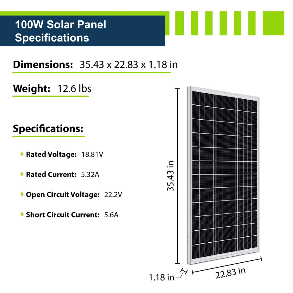 200W 12V Solar Power Kit with 200W Mono Rigid Solar Panels and 30A PWM Charge Controller X758