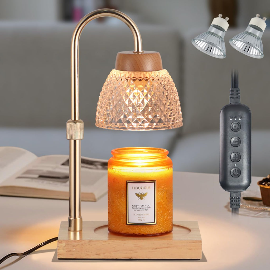 Dimmable Candle Warmer Lamp with Timer Adjustable Height F5208
