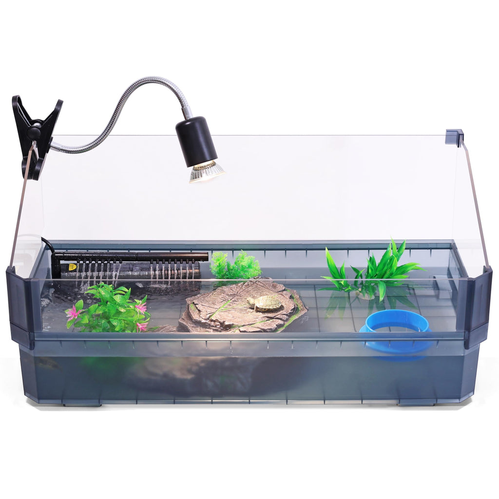 Black Turtle Tank Kit with Filter, UVB Lamp and Basking Platform Z14182