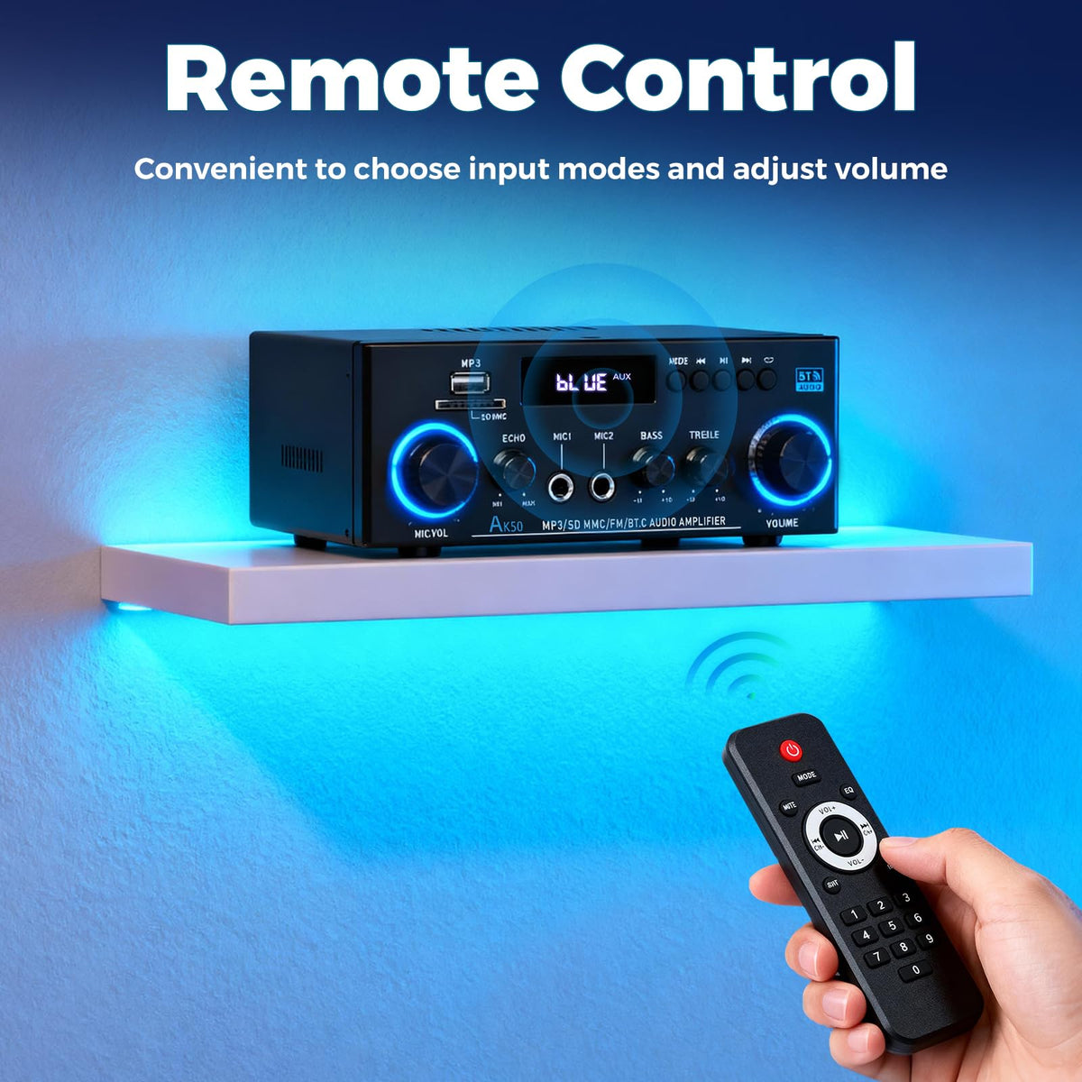 2 Channel 400W Bluetooth Stereo Audio Amplifier Y7215