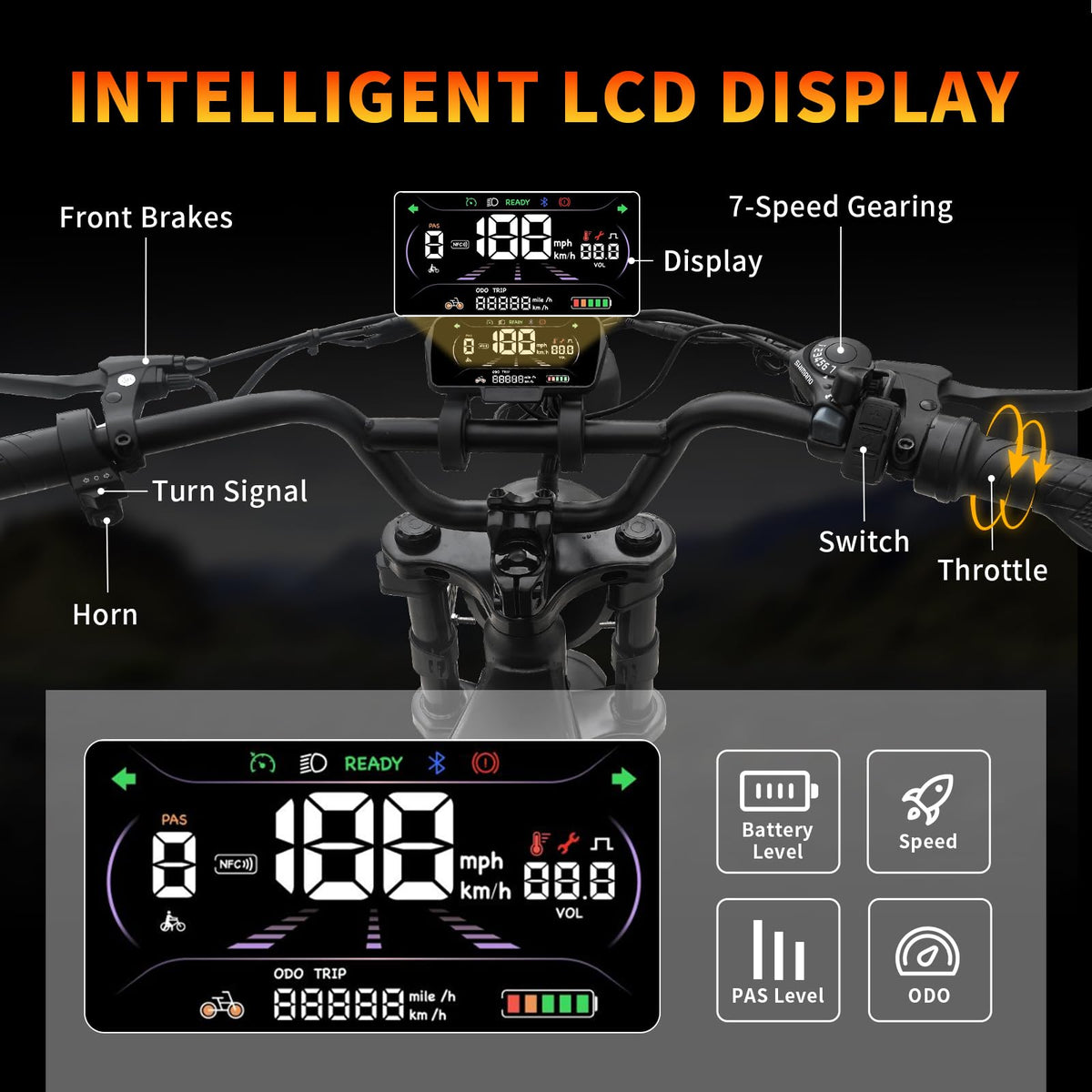 Peak 1200W 20MPH 48V 13Ah Electric Bike G5910
