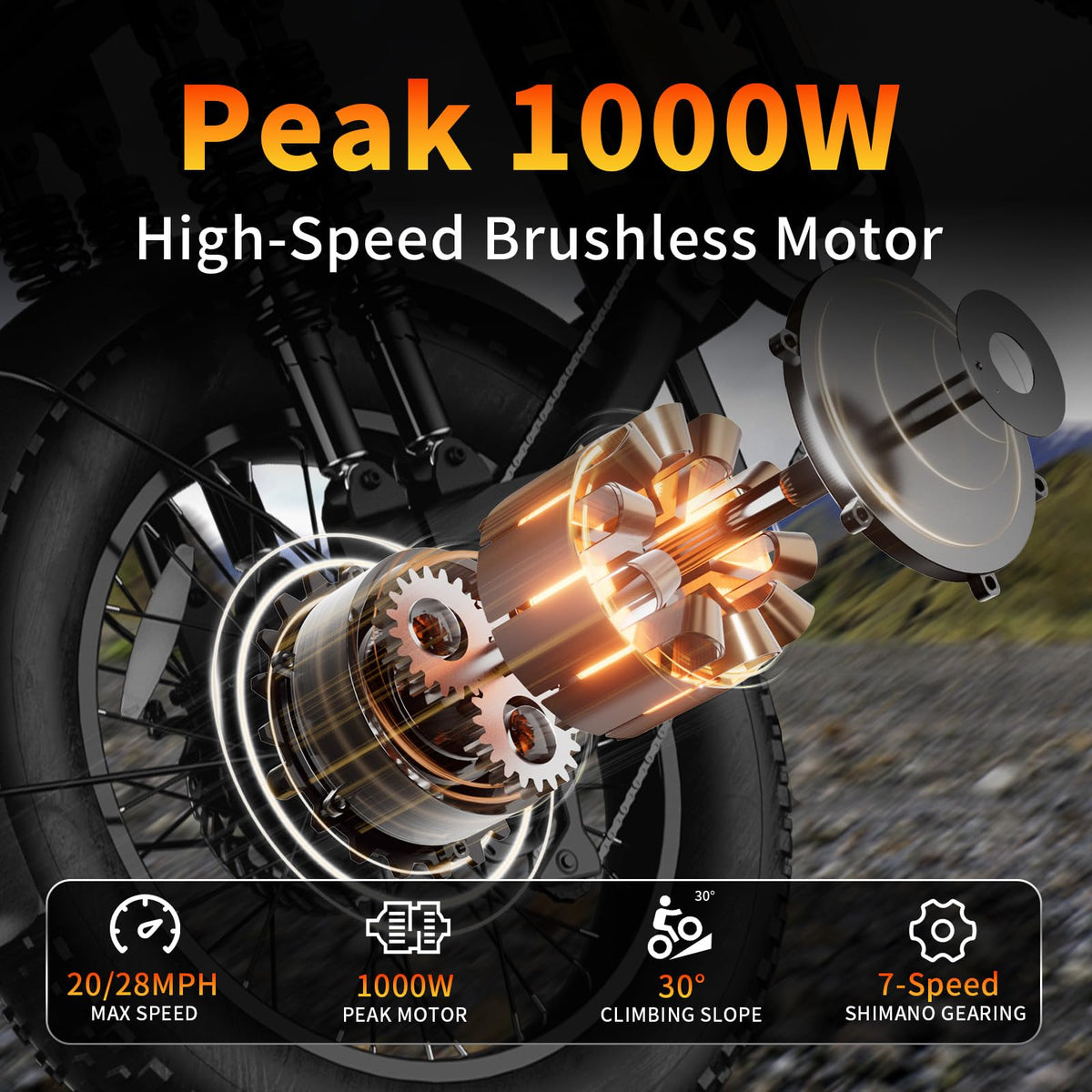 Peak 1200W 20MPH 48V 13Ah Electric Bike G5910