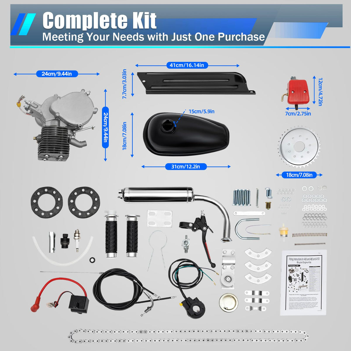 100CC 2-Stroke Air-Cooling Bicycle Engine Kit G4774