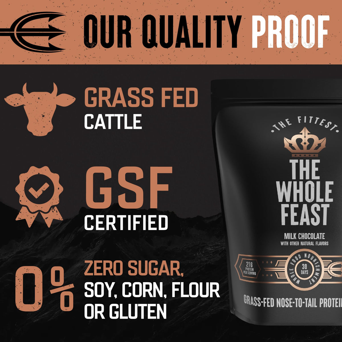 Beef Protein Powder Milk Chocolate 21g Protein U167133