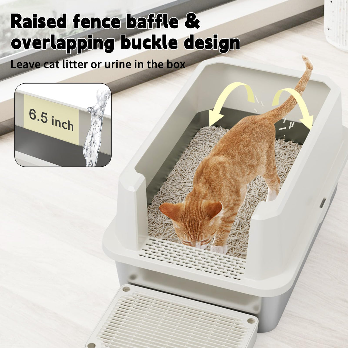 Stainless Semi-Closed Litter Box V230356