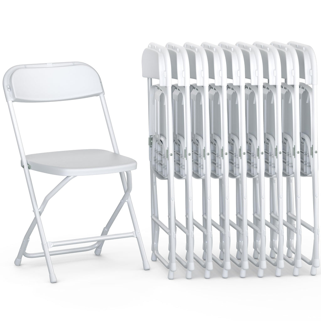 White Foldable Plastic Chair 9 Pack F8069