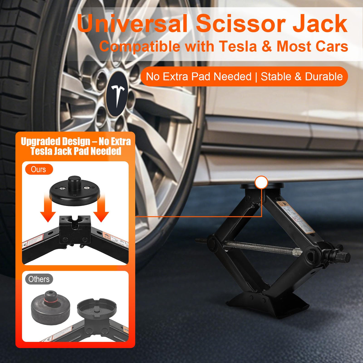 2.5 Ton Scissor Jack with Jack Pads & Tire Repair Kit F622