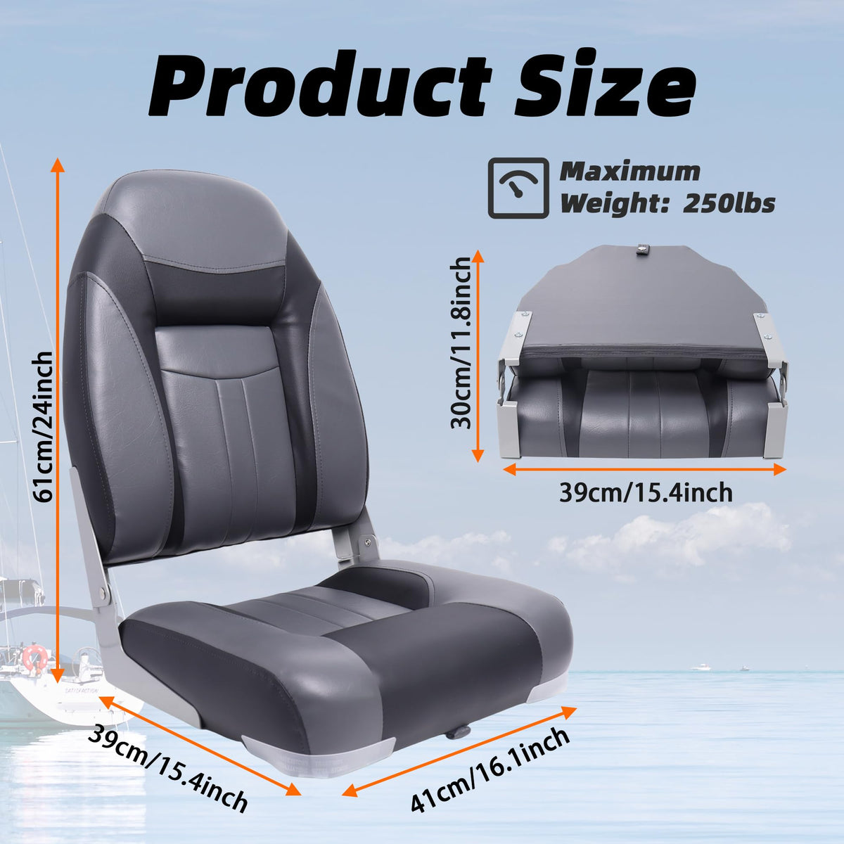 Folding High Back Boat Seats 2 Pack I5521