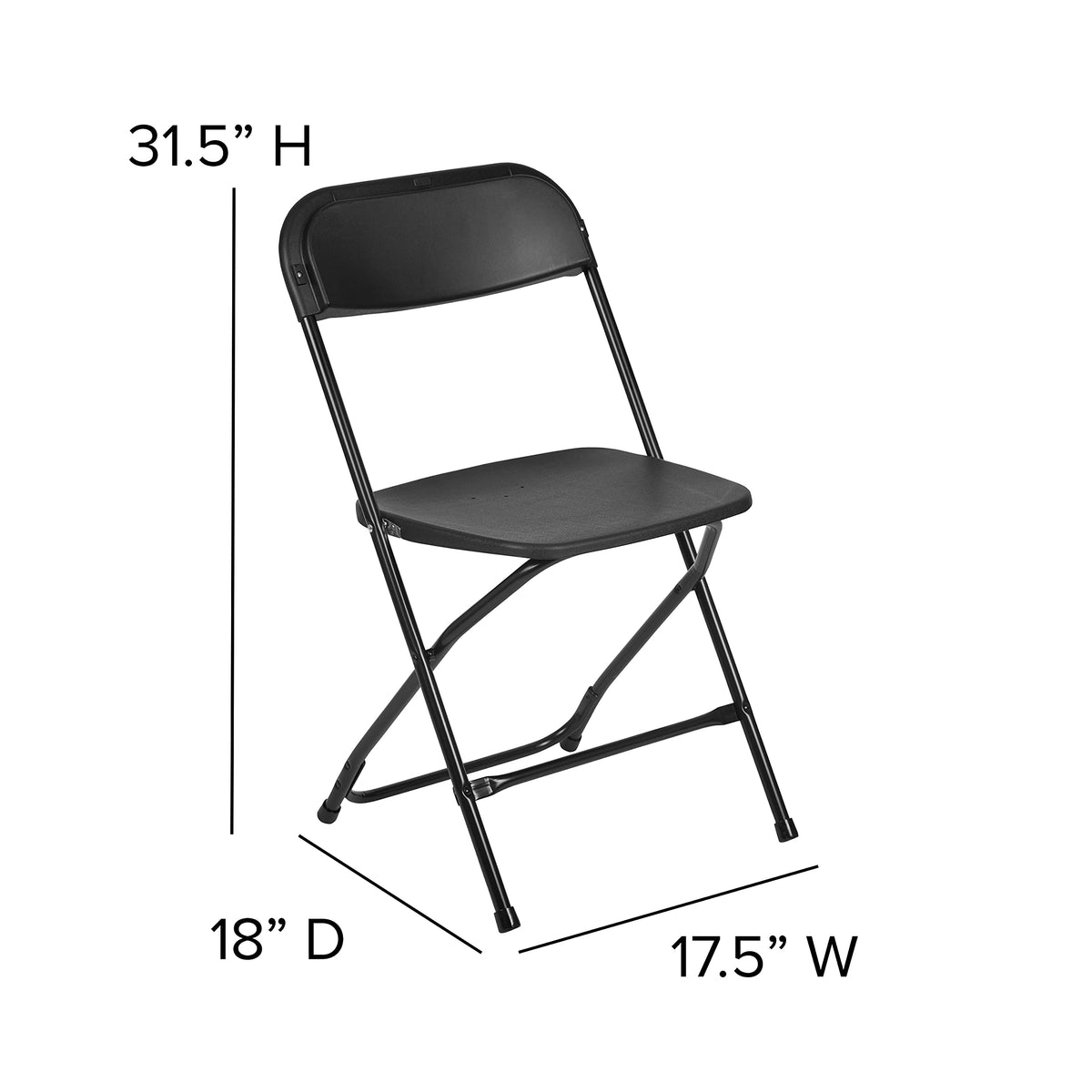 Black Plastic Folding Chair 10-Pack E856