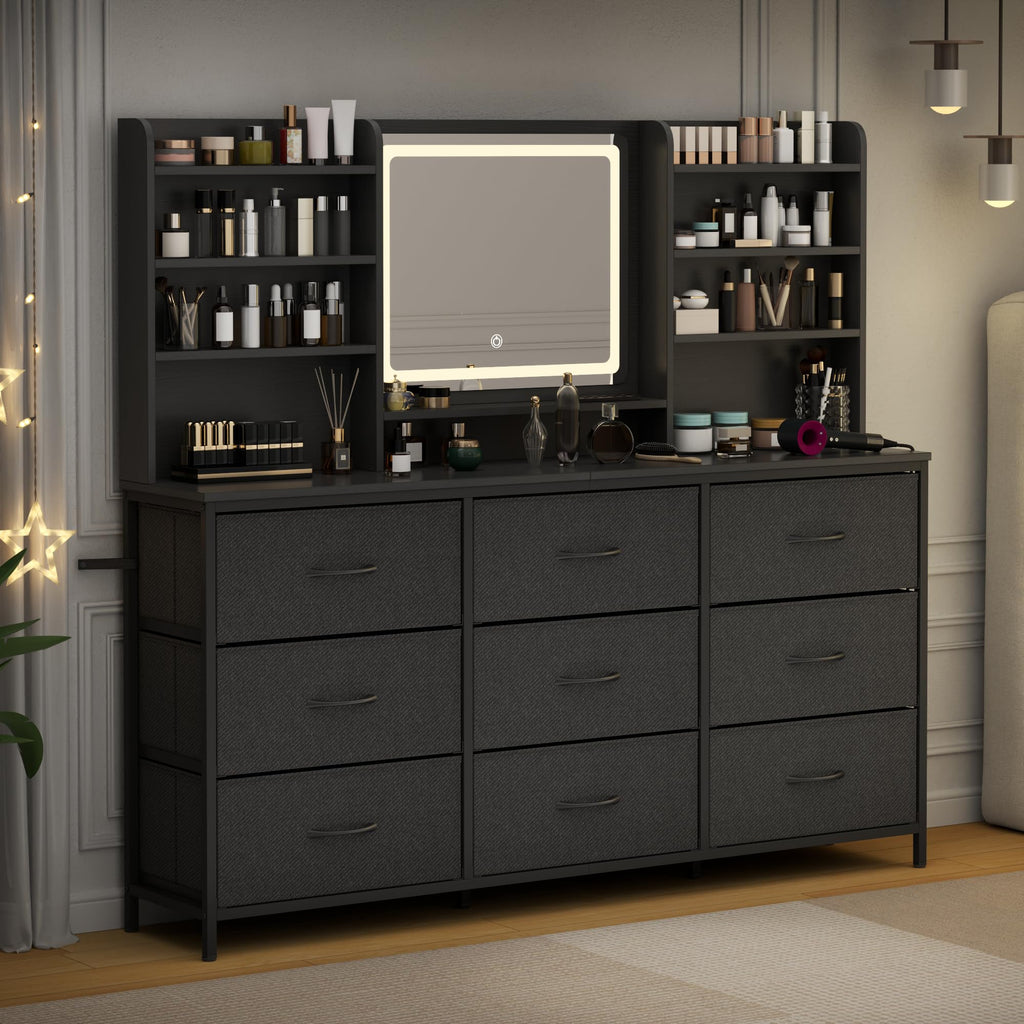 9 Drawer Dresser with LED Mirror P16427