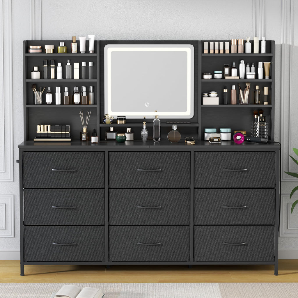 9 Drawer Dresser with LED Mirror P16427
