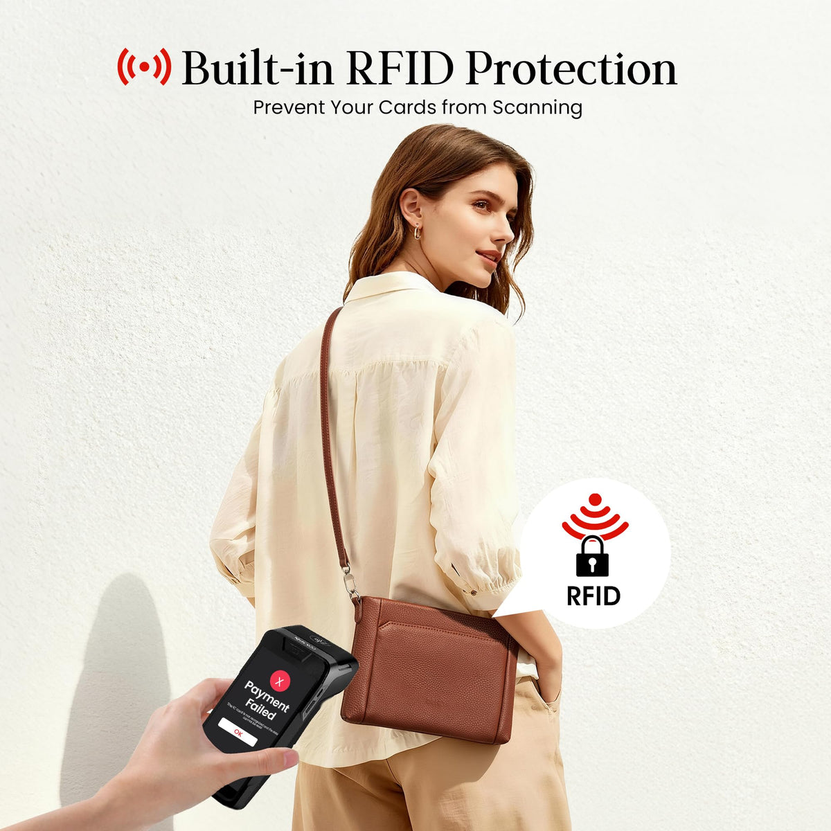 Genuine Leather Wristlet Wallet with Built in Wallet X186995