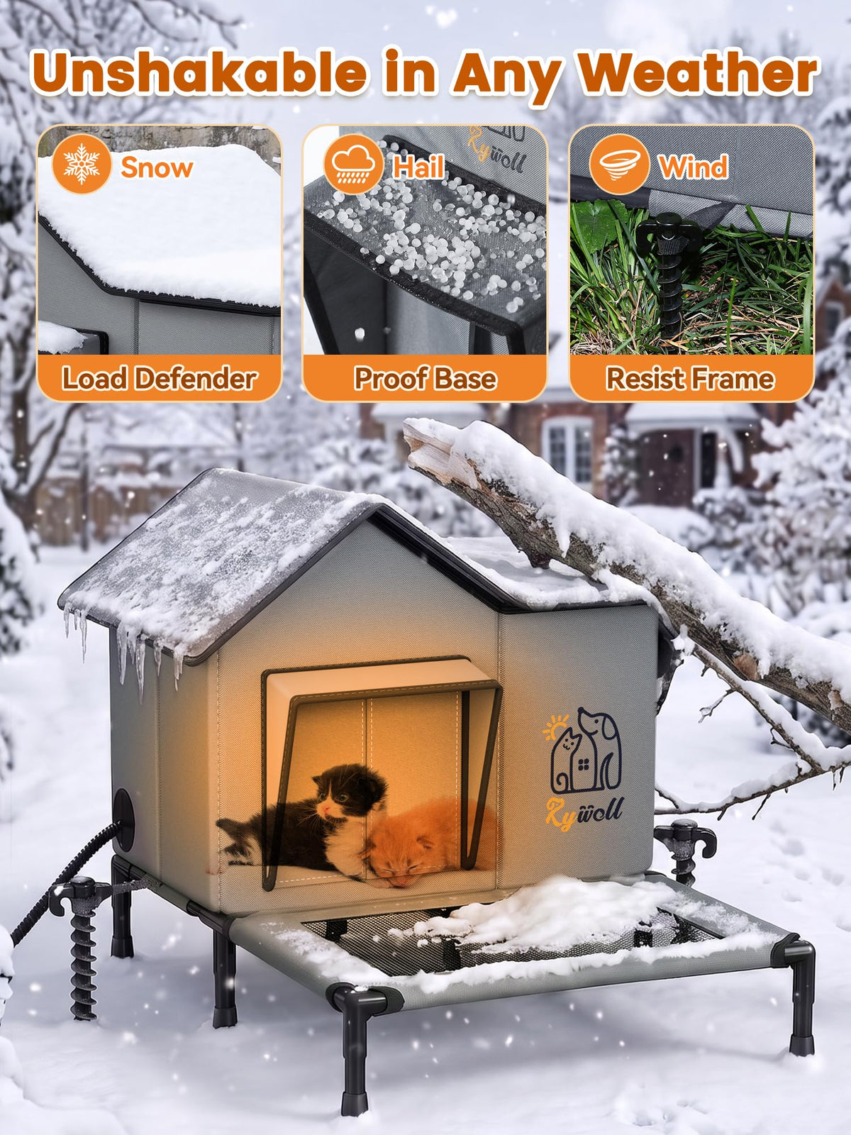 Heated Weatherproof Insulated Outdoor Cat House G1850