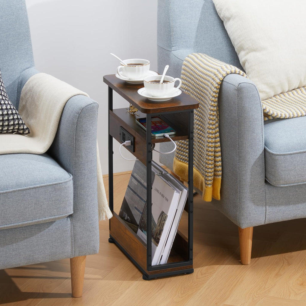 Narrow Side Table with Charging Station R865