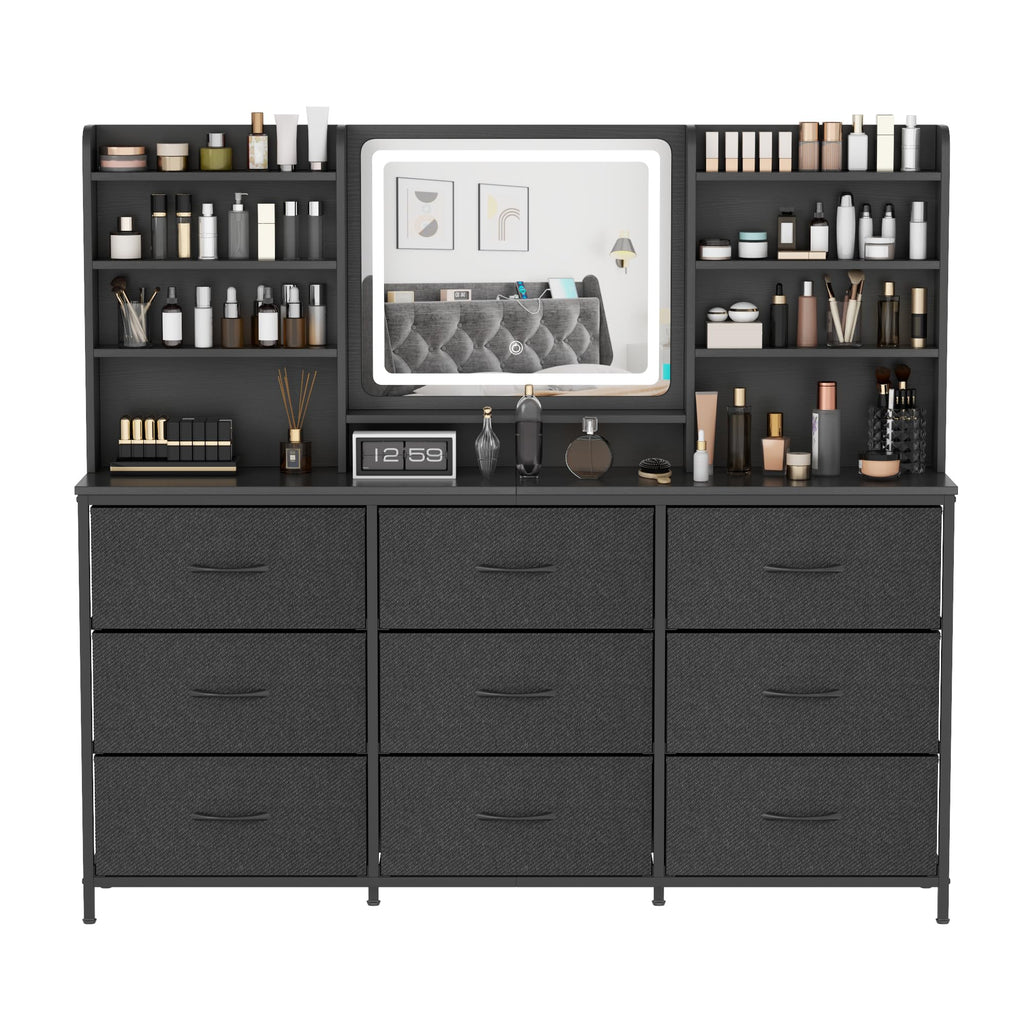 9 Drawer Dresser with LED Mirror P16427