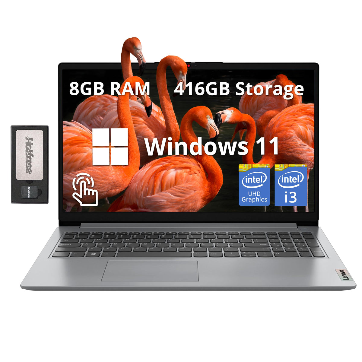 15.6" FHD Touchscreen Laptop, Intel i3, 8GB RAM, 256GB SSD, Gray R16235