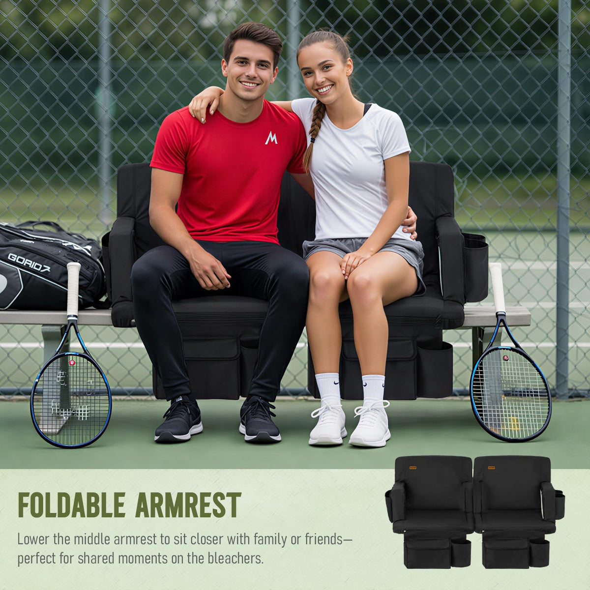 Stadium Seat with Back Support and Armrests, 2-Pack L78402