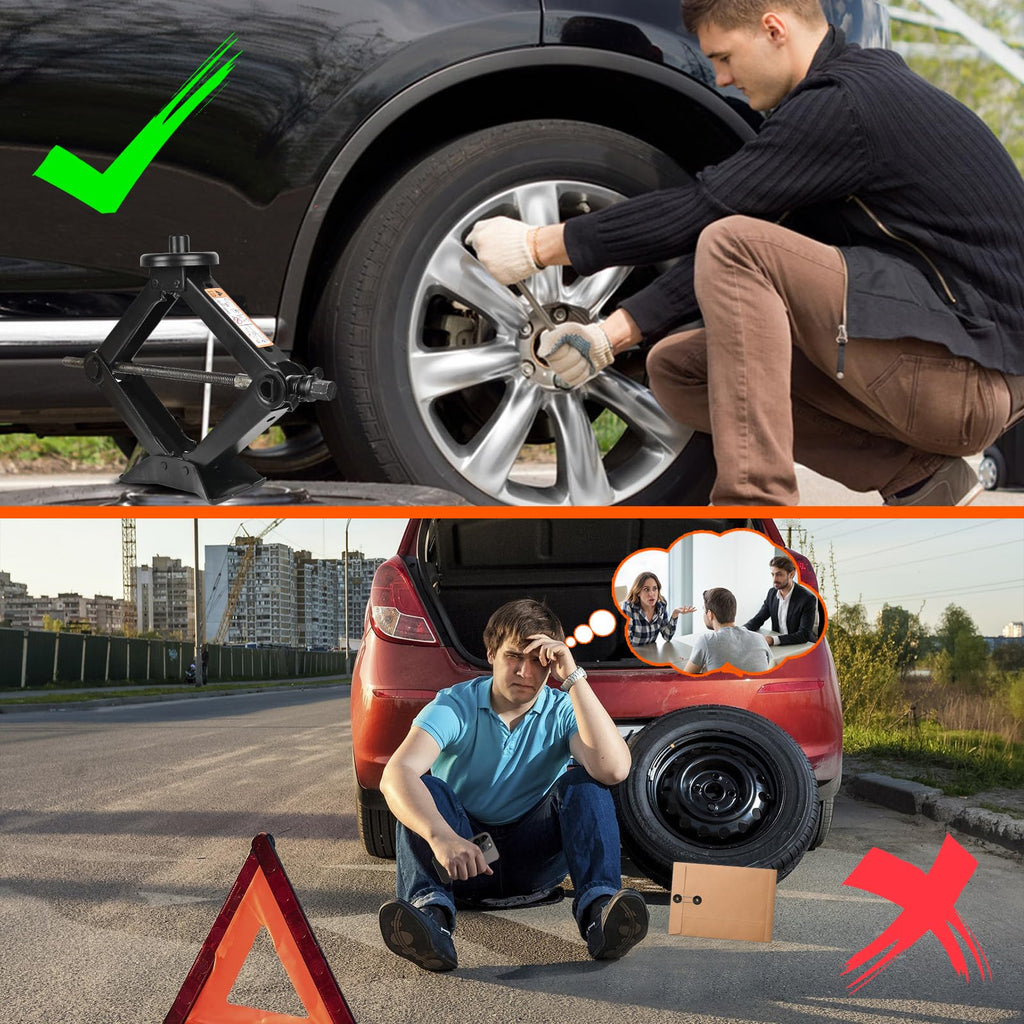 2.5 Ton Scissor Jack with Jack Pads & Tire Repair Kit F622