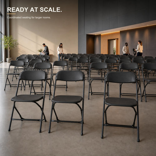 10 Pack Black Plastic Folding Chairs F84745